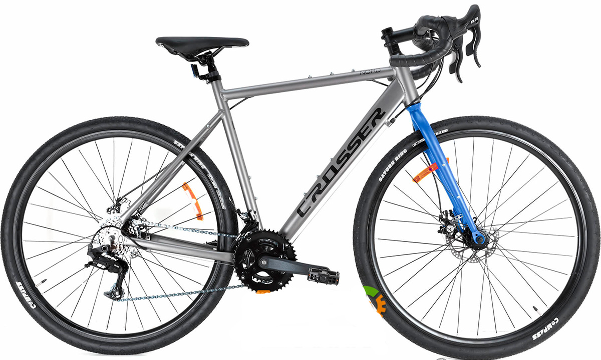Фотография Велосипед Crosser Gravel NORD 2 28" размер М 2021 серо-синий
